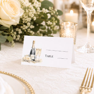 Wedding champagne elegant monogrammed table place card