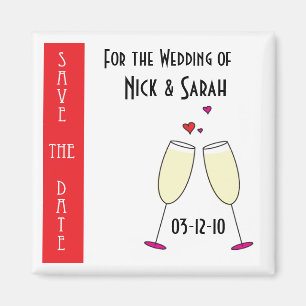 Wedding Champagne Save the Date Magnet