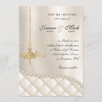 Wedding Chandelier Lighting Ivory Pearls Satin