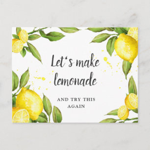 Wedding Change the Date Lemons Blossom Postcard