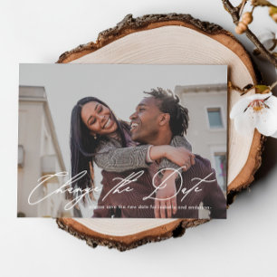 Wedding Change the Date with New Date Photo Announcement