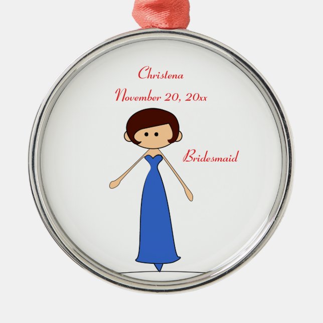 Wedding Characters Bridesmaid Ornament (C2) (Front)