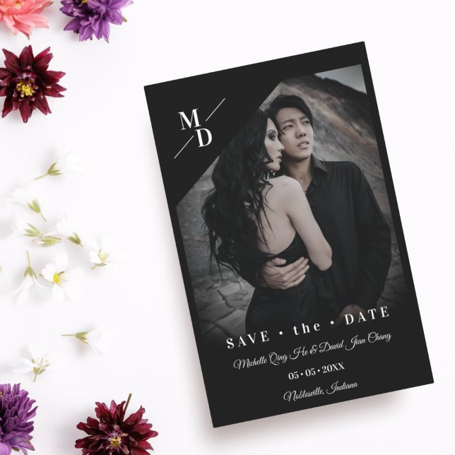 Wedding Cheap Black Simple Modern Minimalist Photo (Creator Uploaded)