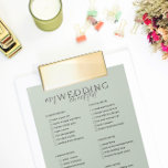Wedding Checklist Planner Notepad<br><div class="desc">An unusual notepad for the bride to be with a Wedding Checklist Cover so the bride-to-be can be on top of things,  always! You can personalise each step as well! Check the whole wedding stationery from the same Collection!!</div>