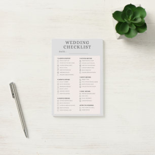 wedding checklist post-it notes