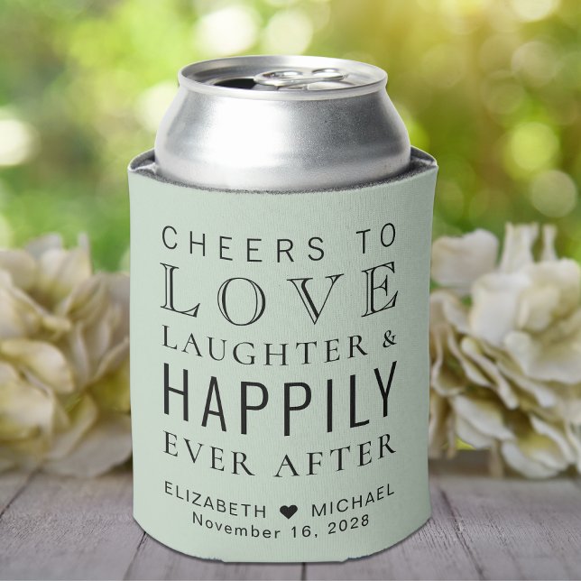 Wedding Cheers Love Laughter Happily Ever After Can Cooler (Creator Uploaded)