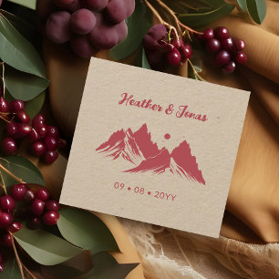 Wedding Cherished Rustic Mountains Landscape  Rubber Stamp