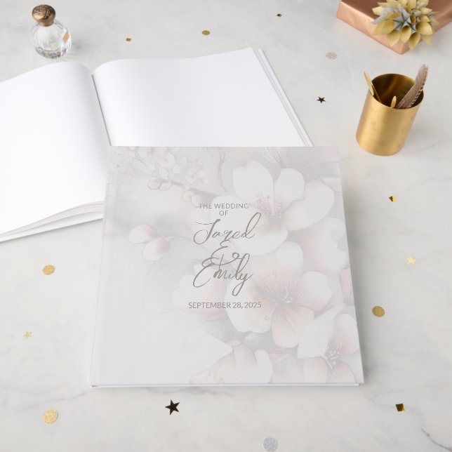 Wedding Cherry Blossom Guest Book (Front Open)