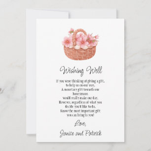Wedding Cherry Blossoms Basket Wishing Well Card