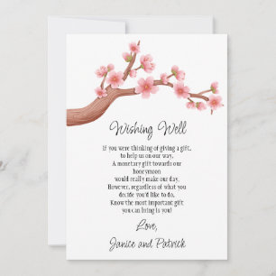 Wedding Cherry Blossoms Branch Wishing Well Card