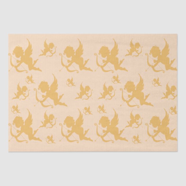 wedding cherubs in golds tissue paper (Front)