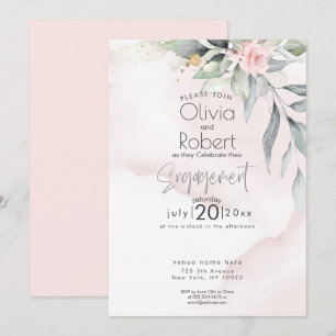 Wedding   Chic Boho Woodland Foliage and Roses Invitation