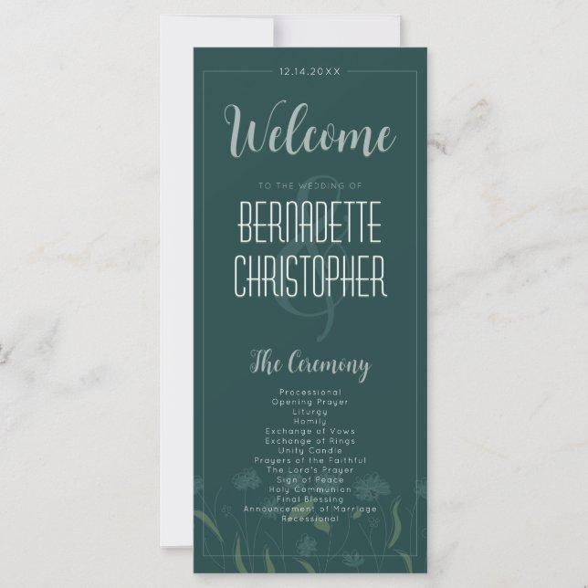 Wedding Chic Modern Elegant Simple Green Emerald (Front)