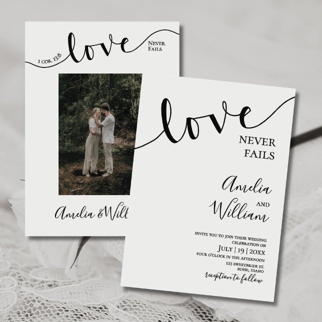 Wedding, Christian, Simple, Elegant, Typography, Invitation (Creator Uploaded)