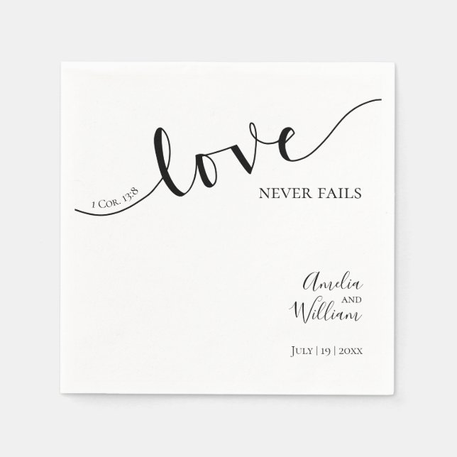Wedding, Christian, Simple, Elegant, Typography, Napkin (Front)