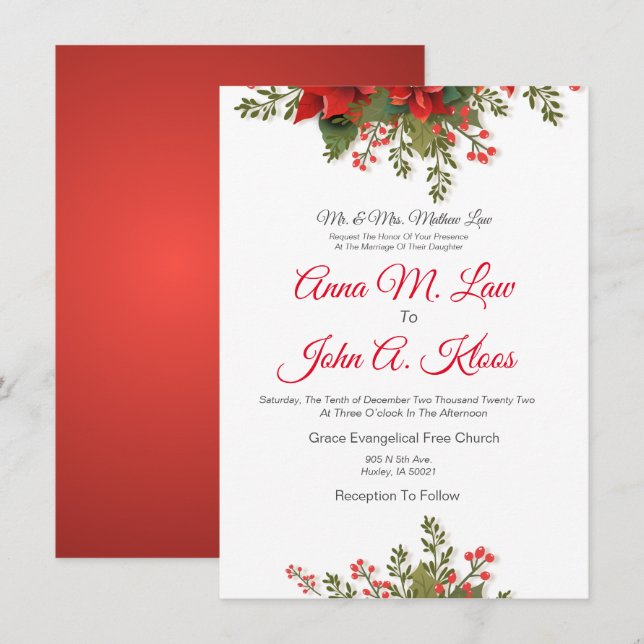 Wedding Christmas Invitation (Front/Back)