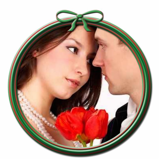 Wedding Christmas Ornament Photo Sculpture Decoration (Front)