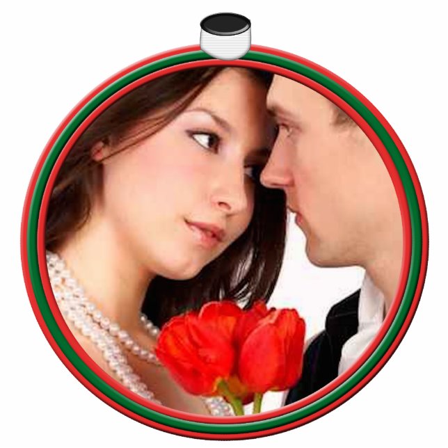 Wedding Christmas Ornament Photo Sculpture Decoration (Front)