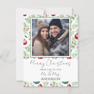 Wedding Christmas Save the Date Postcard