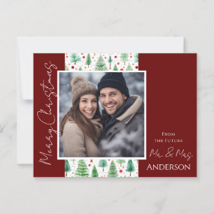 Wedding Christmas Trees Save the Date Postcard