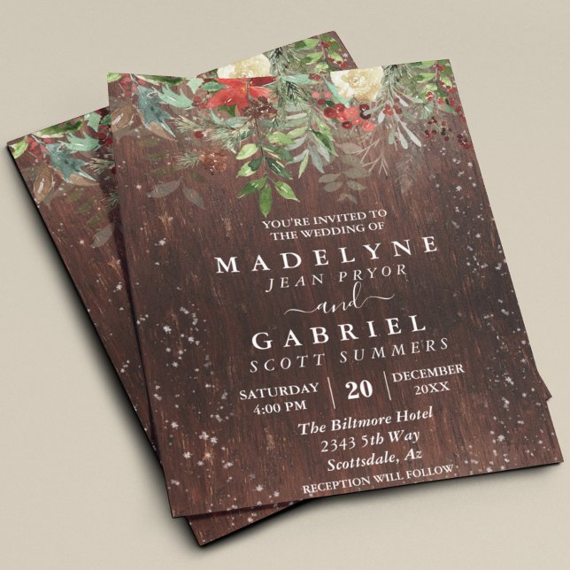 Wedding Christmas Winter Rustic Pine Drop Wood  Flyer (Creator Uploaded)