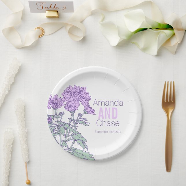 Wedding chrysanthemum custom paper plate (Wedding)