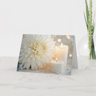 Wedding Chrysanthemum Flower and Candles Card