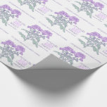 Wedding chrysanthemum purple name date wrap wrapping paper<br><div class="desc">Pretty wedding wrapping paper ideal for wrapping a very special gift to the newly weds or for wrapping wedding favours. Graphic outline chrysanthemum flower art wedding gift wrap paper. Customise with bride and groom's name, wedding date and choice of greeting. Uniquely drawn and designed by Sarah Trett. www.sarahtrett.com for www.mylittleedenweddings.com...</div>