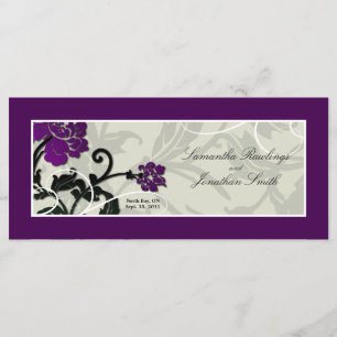Wedding Church Program - Purple Floral Swirl Programme