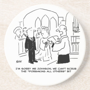 Wedding Church Service Vicar Can't Scrub Vows Coaster