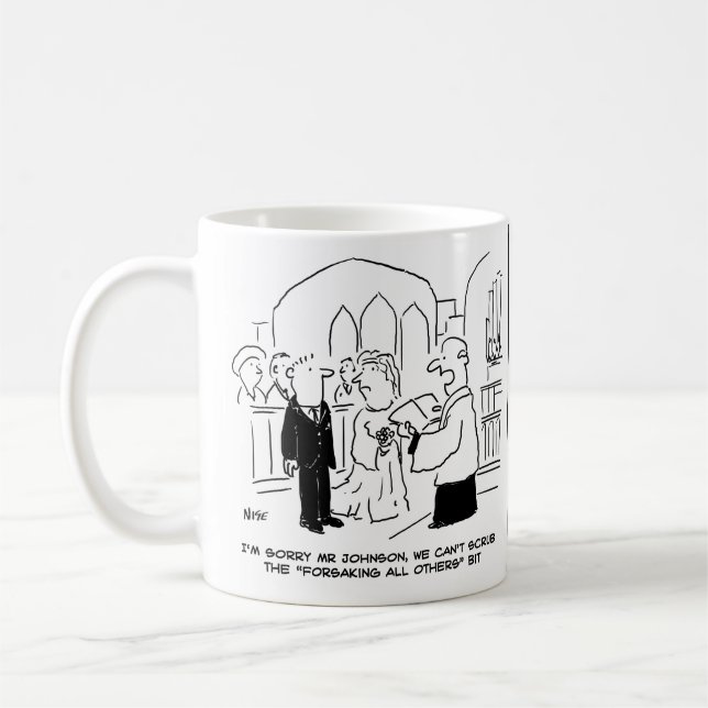 Wedding Church Service Vicar Can't Scrub Vows Coffee Mug (Left)