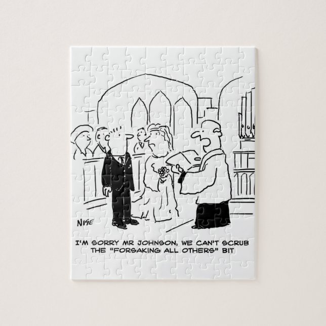 Wedding Church Service Vicar Can't Scrub Vows Jigsaw Puzzle (Vertical)