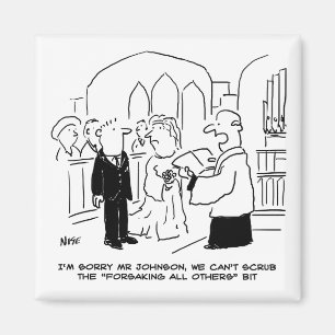 Wedding Church Service Vicar Can't Scrub Vows Magnet