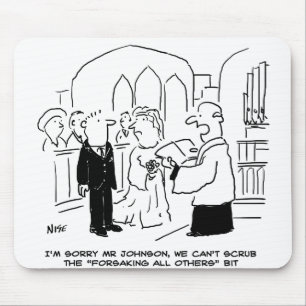 Wedding Church Service Vicar Can't Scrub Vows Mouse Mat