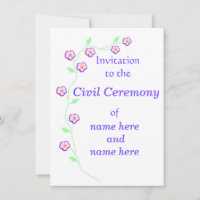 Wedding/Civil Ceremony Invitation Pink Floral