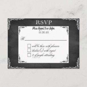 Wedding/Civil Union Chalkboard Typography RSVP Card