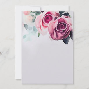 Wedding Classic Flower Watercolor Rose Postcard