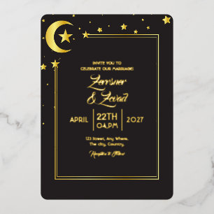 Wedding Classic Gold Luxury Foil Foil Invite Card