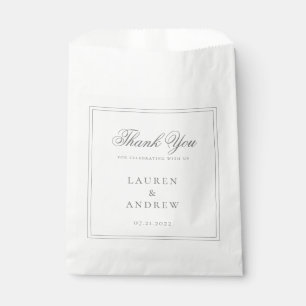 Wedding Classic Grey Modern Minimalist Custom Favour Bags