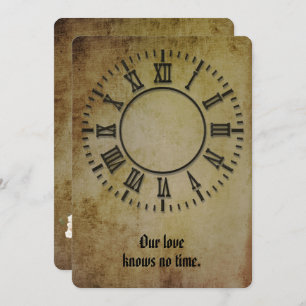 wedding clock with no hands invite