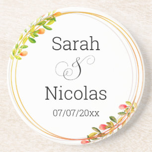 Wedding coaster personalised minimalist