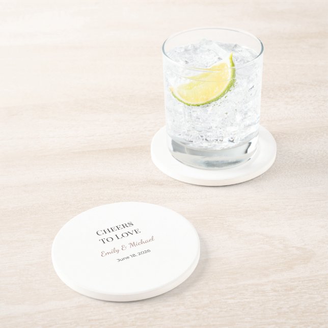 Wedding Coasters | Cheers To Love Favour (Side)