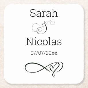Wedding coasters personalized minimalist