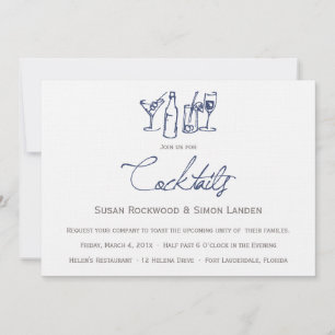 Wedding Cocktail Invitations     Blue