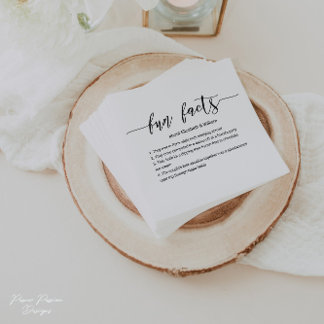 Wedding Cocktail Napkins with Fun Facts!
