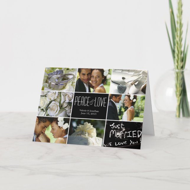 Wedding Collage Holiday Photo Card (Front)