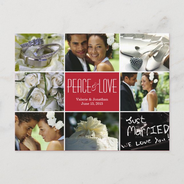 Wedding Collage Holiday Photo Card Postcard (Front)