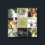 Wedding Collage Wrapped Canvas - Custom Colour<br><div class="desc">Personalise this canvas with your wedding photos to create a wall art to treasure forever.</div>
