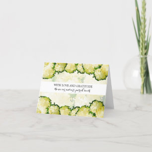 Wedding Collection ~ White Annabelle Hydrangeas Thank You Card