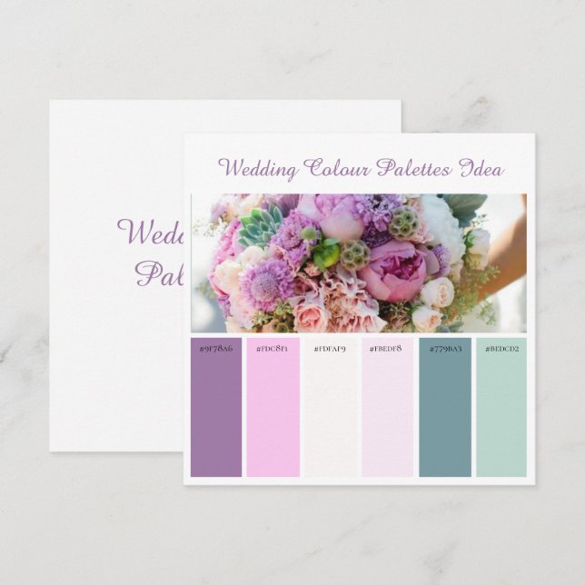 Wedding Color Palettes Idea Card (Front/Back)